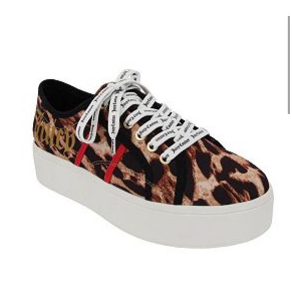 Juicy Couture Leopard Print Platform Sneakers NWT - Picture 2 of 11